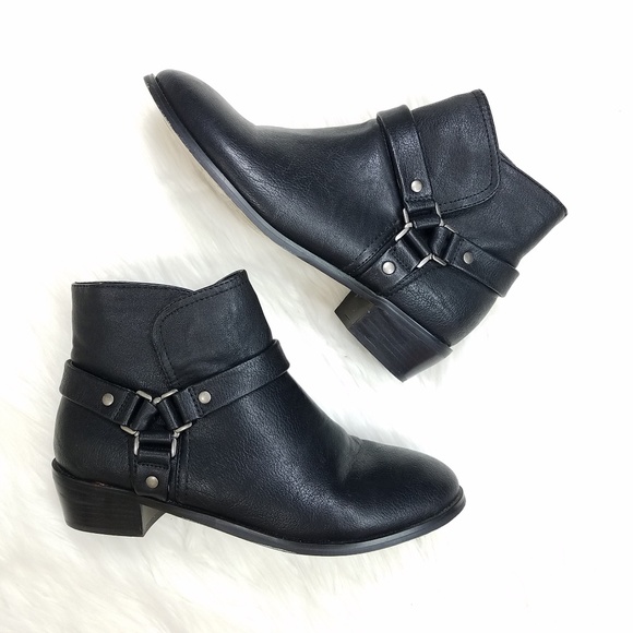 Forever 21 Shoes - Forever21 Black Strappy Moto Heeled Boots